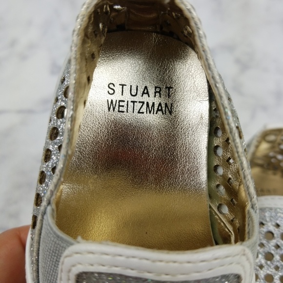 Stuart Weitzman Silver Baby Shoes size 4 metallic - Picture 7 of 8